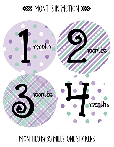 Месечните стикери Months in Motion Baby - Стикери Baby Milestone - Стикери за новородени момичета - Месечните стикери за малки
