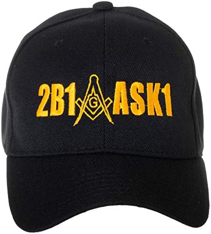 2B1 ASK1 Freemasons Масонски Квадрат с бродерия Компас Регулируема Черна Бейзболна Шапка