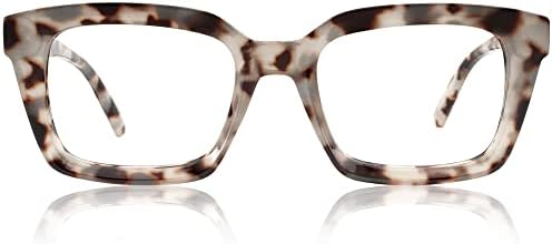 JiSoo Извънгабаритни Очила за четене със синя светлина Дамски, Модни Очила За Четене, Блокер Синя светлина 1,25, Демисезонные