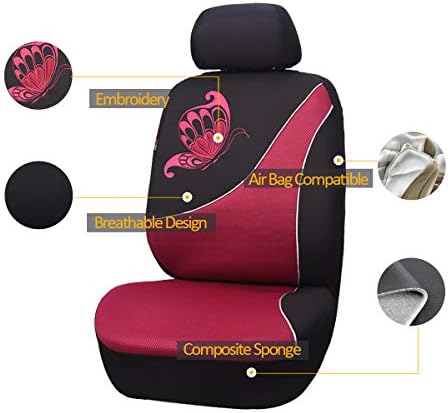 Раскрашенные Универсални калъфи за автомобилни седалки от окото на материал Flying Banner с бродерия в формата на пеперуда (розово, комбиниран комплект)