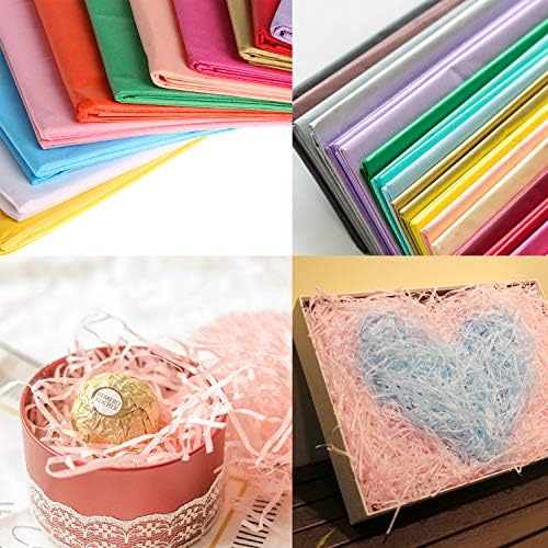 120 листа цветен цигарена хартия за опаковане на насипни, крафт хартия 20 x 26 см за украса на подарък тъкани (24 цвята)
