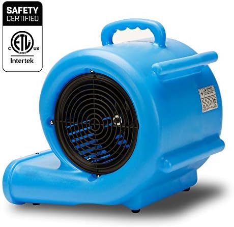 Вентилатор BlueDri One-33, 1/3 с. л. 2900 CFM, За възстановяване на Повредени вода на Промишлени Килими и Сушене на подове От Наводнения,