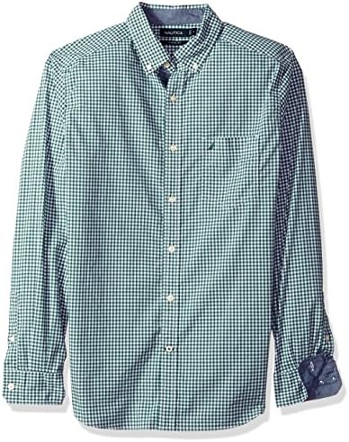 Мъжка риза Наутика Класически, Намаляване, Стрейчевая Однотонная Риза с копчета и Дълъг ръкав