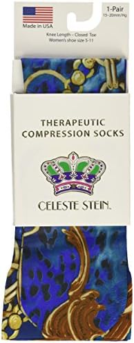 Лечебни Компресия чорапи Celeste Stein, Wild Blue Link, с 15-20 мм живачен стълб.ст., Умерен, 0,6 Грама