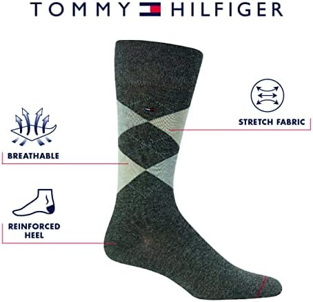 Мъжки Тържествено чорапи Tommy Hilfiger - Леки и Удобни чорапи за екипажа с чертеж (5 опаковки)