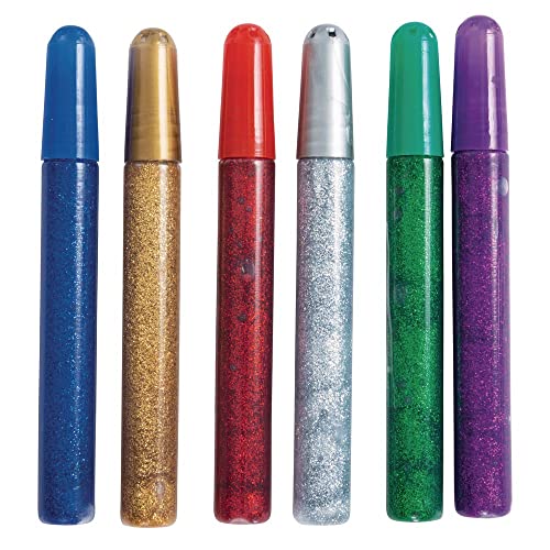 Оцветяване® Блестящи химикалки Gloo, Ценна опаковка, 6 цвята по 12 броя във всяка, Определени от 72 дръжки, Отлични за изграждане и декориране,