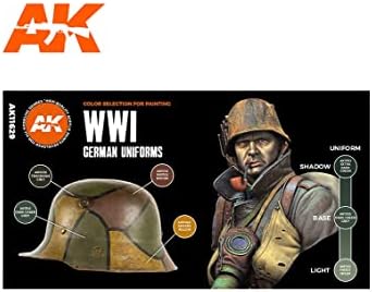 Комплект от фигури на AK Acrylics 3Gen AK11629 Немски униформи от времето на Първата световна война 3G (6x17 мл)