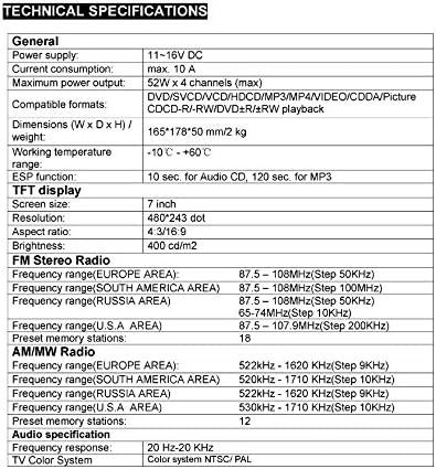 Вграден DVD-AM/FM-приемник Power Acoustik PTID-8920B със 7-инчов мек на допир дисплей и вход USB/SD