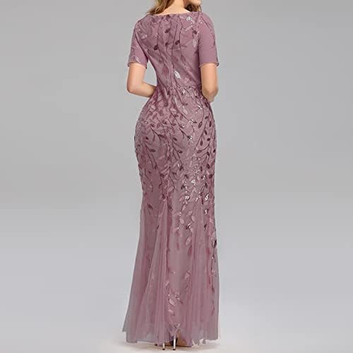 Женствена рокля Макси с мирис на впечатлява със своя бохемски стил 2023, с Флорални принтом, V-образно деколте, Къс ръкав, С Отрязани,