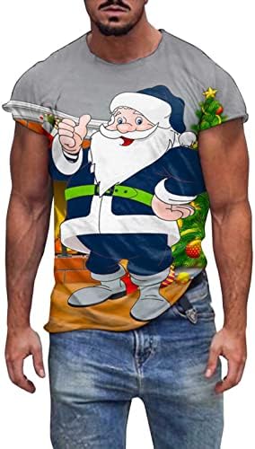ZDDO Коледни мъжки дизайнерски тениски с къс ръкав, улични 3D Забавни Коледни Тениски с образа на Дядо Коледа, Новост, Вечерни