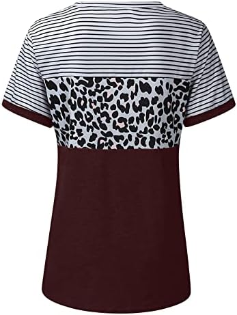 Женска Тениска с Графичен Дизайн, Есенно-Летни Дрехи с Къс Ръкав, Модни Памучен Блуза с Кръгло Деколте, Риза за Дами E1 E1