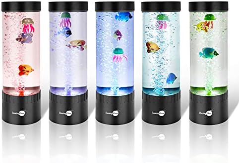 SensoryMoon Led Мини Настолна лампа Bubble Fish Lamp - Релаксираща Аквариум с мехурчета и Промяна на цвета на led аквариумным осветление