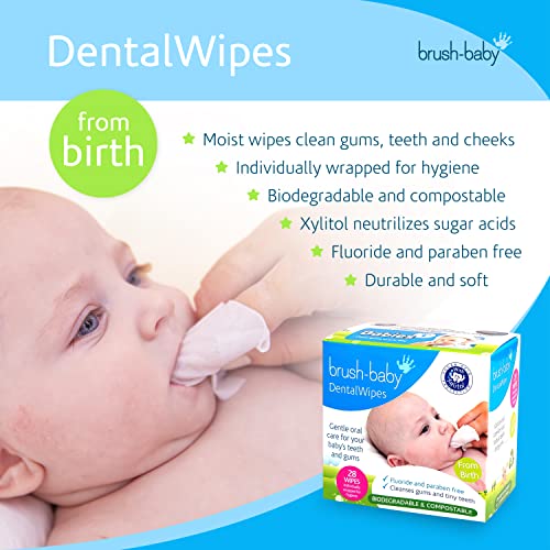 Дентални кърпички за улесняване на никнене на млечни зъби Brush Бебе на възраст от 0 до децата - Естествен начин премахват болката при прорезывании зъби, предпазват от