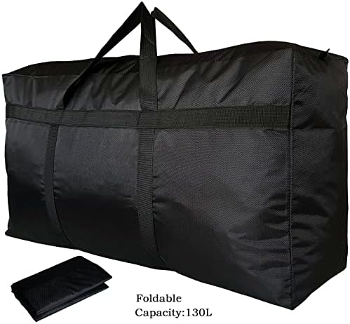 Много Голяма спортна чанта за съхранение на YiKitHom с обков-ципове и дръжки, Голяма Сгъваема Спортна чанта за пътуване-130Л