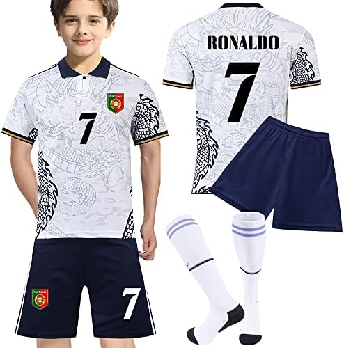 Casmyd Kids Youth 7 Роналдо Португалия Футбол Фланелка + Шорти 2022 световното Първенство по Футбол на Колективния Спортен Комплект