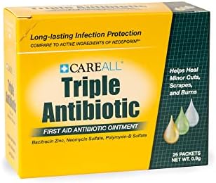 CareALL® Крем с тройно антибиотик 0,9 g (25 опаковки) в фольгированной опаковка, мехлем за оказване на първа помощ при малки