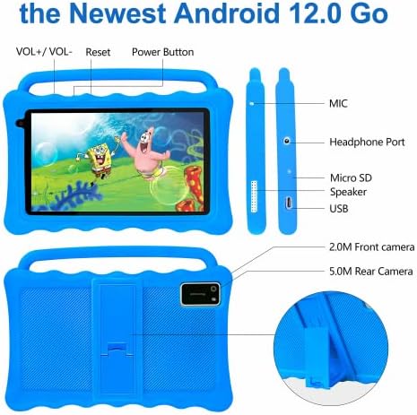 Детски таблет BYYBUO K7, 7-инчов Android таблет за деца, 2 GB RAM, 32 GB ROM, 1024 * 600 МЗ, Предна камера 0.3 Мегапиксела, камерата