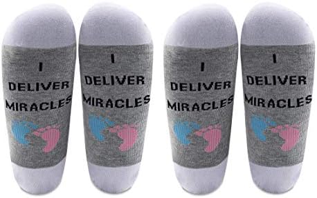 ЛЕВЛО Доула Подарък за Акушерки-гинеколог правя Чудеса Памучни чорапи Благодарственный Подарък за Акушерки-гинеколог