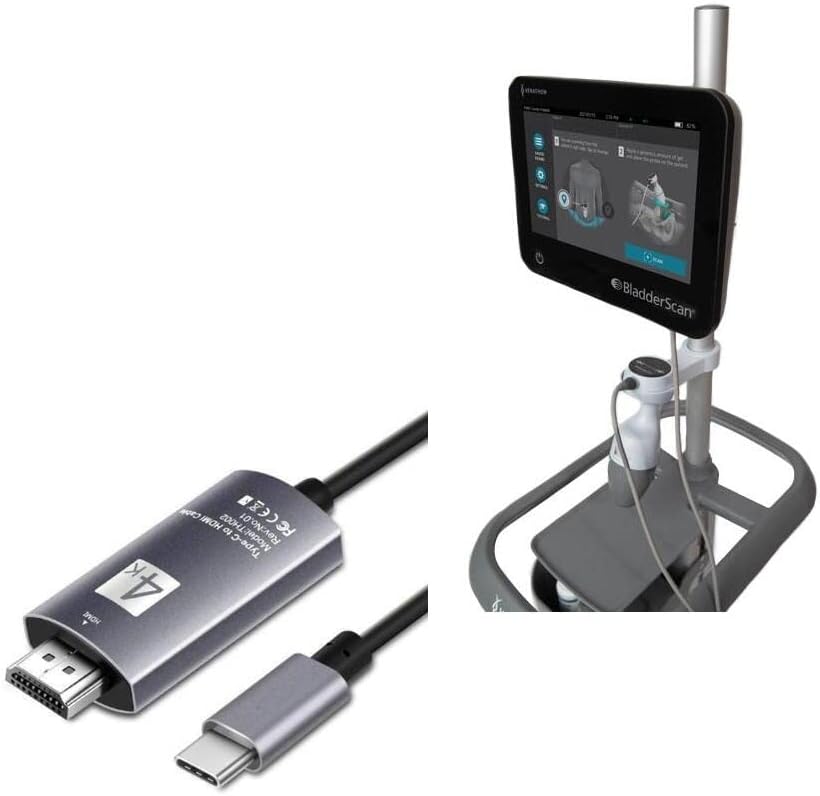 Кабел BoxWave е Съвместим с Verathon BladderScan i10 (кабел от BoxWave) - Кабел SmartDisplay - USB Type-C-HDMI (6 фута), USB