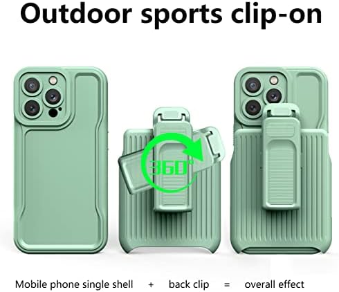 Защитен калъф за вашия телефон, съвместим с iPhone 12 Pro, 6,1-инчов Калъф с клипс, с вградена околовръстен стойка със завъртане на 360