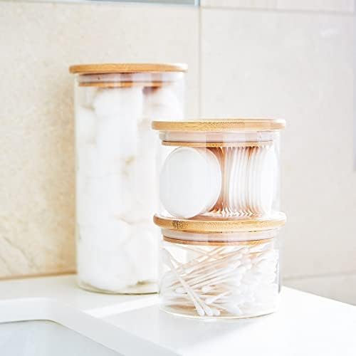 Интериор от Бамбук стъклени буркани за съхранение на прозрачни херметически храна кутии за кухня с дървен капак 1,5 л