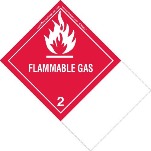 На етикета за запалими газове Labelmaster ETHSNV7, Празен, Филм без PVC, Удължен Език, Защита на 5.9 x 4 (опаковка от 500 броя)