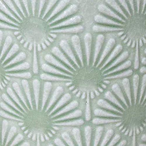 Търговска марка - Саксии с Веерным релефни Stone & Beam Medium, 6 H, Морска пяна Зелен цвят