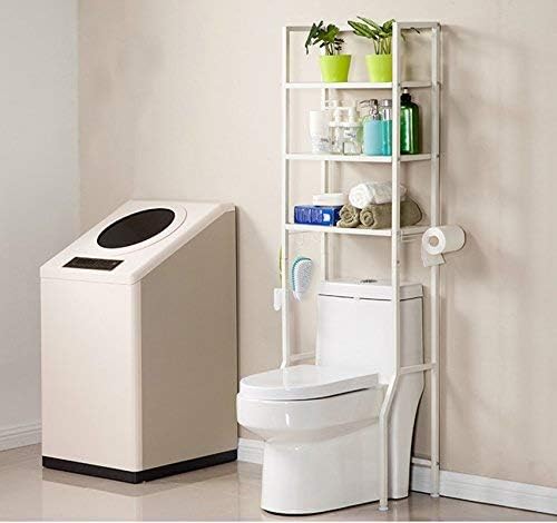 Рафтове за съхранение на KMMK Подходящ за Кухня и Домашен офис Хол, срок на годност 3-Ярусная Тоалетна-Часова Подови За съхранение на тоалетна в Банята, Бял