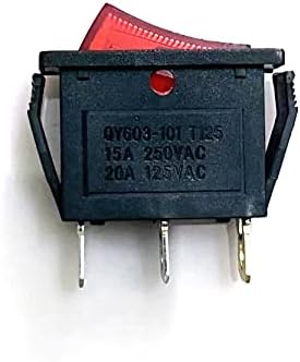 Ротационен превключвател с червена подсветка, 3 Клипса за ВКЛЮЧВАНЕ/изключване (С неонова лампа) 15A-20A За Електрически Камини, ФМИ