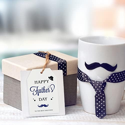 Подарък тагове за Ден на бащата - 100ШТ Персонализирани Етикети за закачване за Ден Щастлив баща на прочетеното, висококачествени