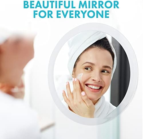 Огледало за Душата, без Замъгляване TouchUp с Вендузата, Огледало за грим, Огледало за бръснене (Бяло Miror)