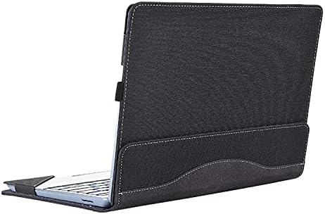 Калъф-хастар за лаптоп Microsoft Surface Laptop Go 12,4 инча, Дишаща Изкуствена Кожа с група за клавиатура (черна)