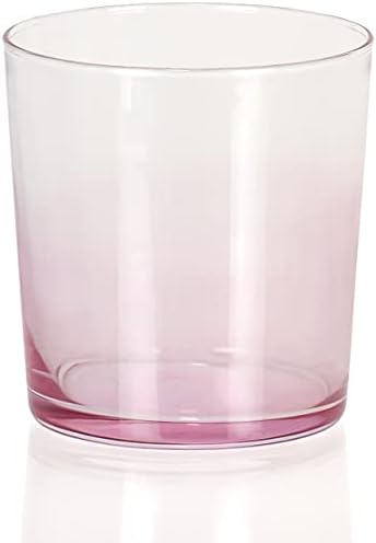 Червена компанията. Комплект от 6 Прозрачни Чаши Rocks Lowball тегло 11,75 унция с Выцветающими Цветни Основи на
