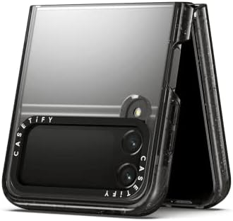 Удароустойчив калъф CASETiFY за Samsung Galaxy Z Flip 4, прозрачен черен