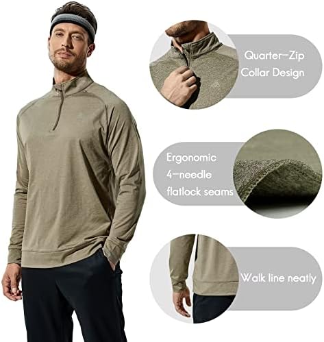 Мъжка риза за голф Haimont с цип 1/4, Спортен Пуловер с дълъг ръкав и Лека Подплата от матирано руно