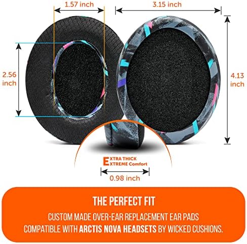 WC Freeze за Arctis Nova - Хибридни Тъканни Охлаждащи гел Сменяеми амбушюры за Arctis Nova Pro Wired, Nova 7, 3, 1 - От Wicked Cushions (Не