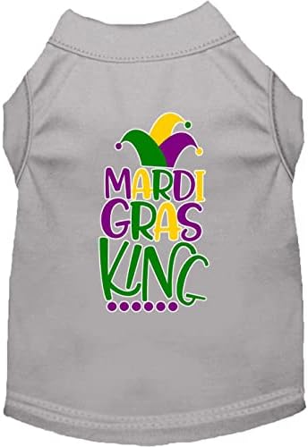 Тениска за кучета на Mardi Gras King с Трафаретным Принтом Mardi Gras Лилав Мед