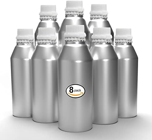 Кръгла метална бутилка Mary Tylor Naturals от полиран алуминий 16 унции, 8 опаковки – със запушалка и капачка за съхранение на