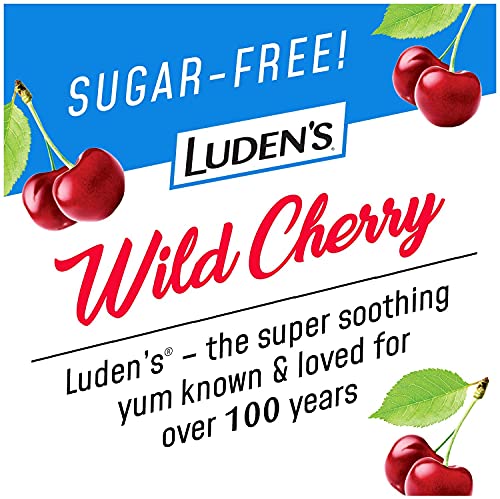Пастили за кашлица Luden's | Череши без захар | по 25 капки във всяка | Опаковка от 12 броя