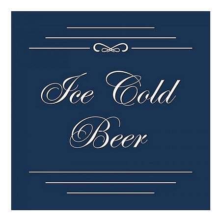 CGSignLab | Стикер за windows ледено студена бира - Класически, тъмно синьо | 16 x16