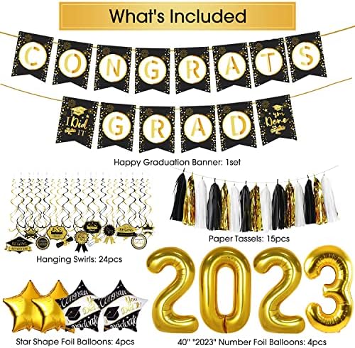 Абитуриентски Бижута NAIWOXI 2023 година на Издаване, Декорация за Абитуриентски партита Включват Поздравительный Банер, Окачен на
