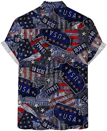 XXBR, Мъжки Ризи на 4 юли, Блузи с яка, Копчета в стил ретро с Флага на сащ, Лятна Ежедневни Патриотическая Риза Свободно