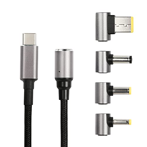 Захранващ кабел CERRXIAN 100W Multi PD USB C до Протоколи адаптер, 1,8 m Кабел USB Type C и съединители dc, 4.0 mm x 1,7 мм и 5,5 мм x
