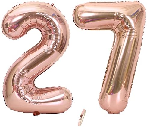 Ceqiny 40-Инчов Балон с 27-ми Номер, Майларовый Балон, Гигантски Балон от Фолио с Азбука, Балон за Парти по случай Рожден