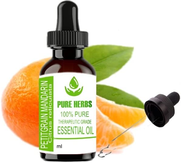 Pure Herbs Петигрен Мандарина (Citrus reticulata) Чисто и Натурално Етерично масло Терапевтичен клас с Капкомер 100 мл