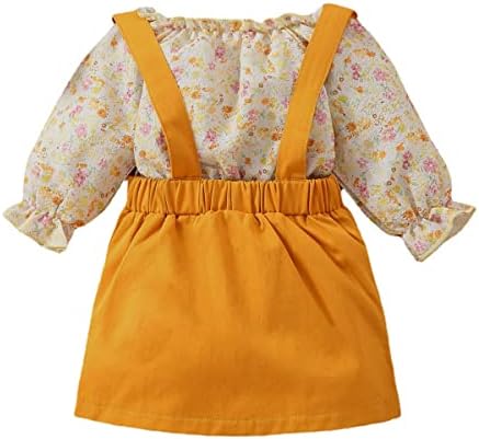 Xbgqasu/ Комплект от два комплекта дрехи принцеса с цветя модел за деца с Дължина от 3 m до 3 години, в началото на с ръкави и джапанки, с костюм за деца, Рокли с принтом за ?