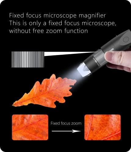 Дигитален Микроскоп Безжичен Джобен USB-Микроскопи, 50x-1000x Увеличение, HD-Лупа с фиксиран Фокус с светодиодите, Инспектиращата камера,