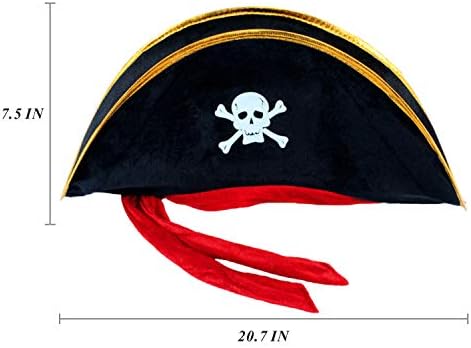 D-Fokes, 2 броя, Пират с Шапка с Принтом на Черепа, Костюм Капитан на Пиратите, Шапка - Пиратски Аксесоари, Забавна Празнична Шапка