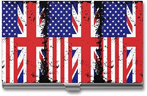 Британският и американски Флаг Бизнес ID Държач За Карти Селма Калъф Професионален Метален Органайзер За Именни Карти Джоб