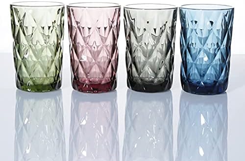 Комплект чаши за пиене от дебели стъклени чаши Bandesun, състоящ се от 6 малки чаши с диаманти, чаша-превключвател (12 грама), за вода,